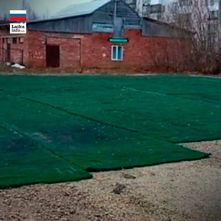 Unfinished mini-football field in Troitsko-Pechorsk