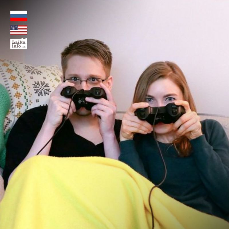 Эдвард Сноуден вместе с супругой Линдсей Милс