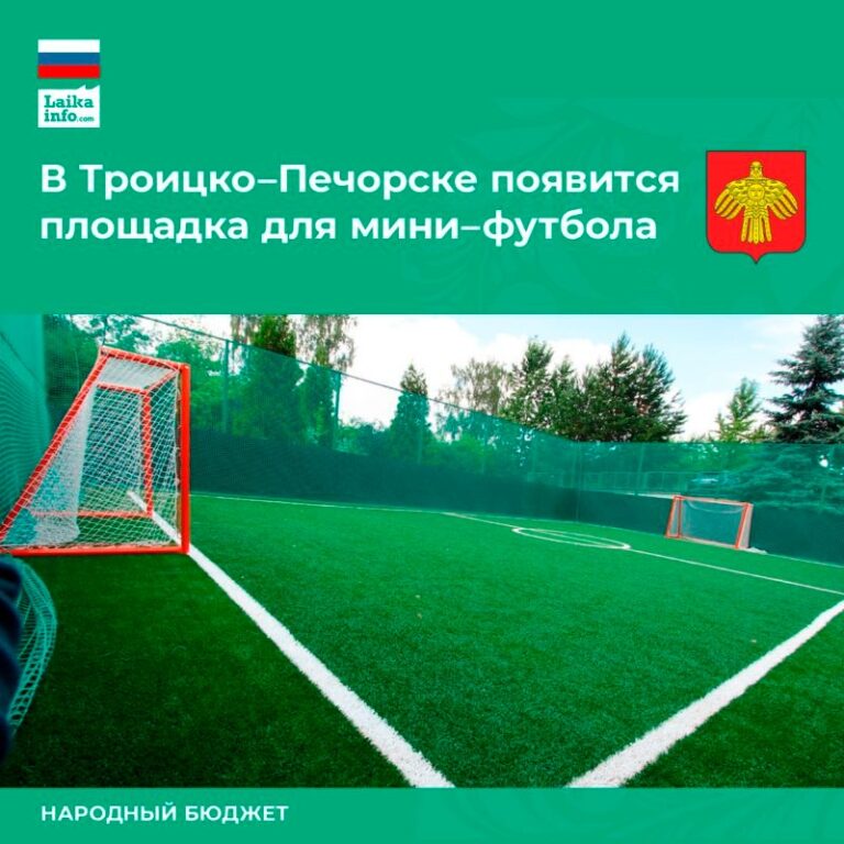 Площадка для мини-футбола в Троицко-Печорске Республики Коми Mini-football ground in Troitsko-Pechorsk, Komi Republic