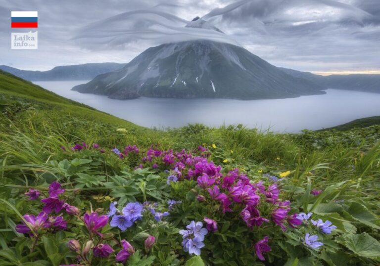 Вулкан Креницына на острове Онекотан автор Александра Кукринова