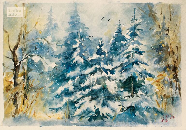 Зимний пейзаж от Елены Киселевой