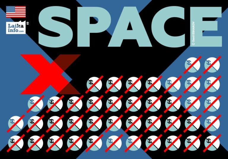 Компания SpaceX потеряла 40 мини-спутников Starlink