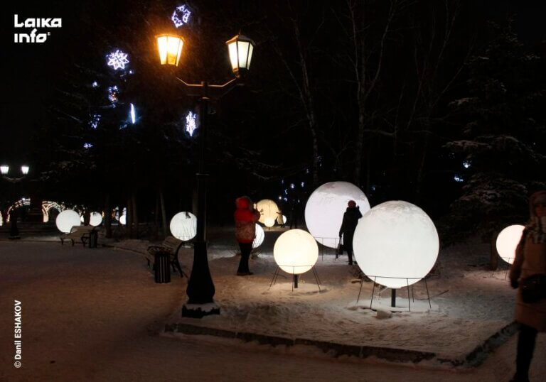 Световые инсталляций в центре Новосибирска